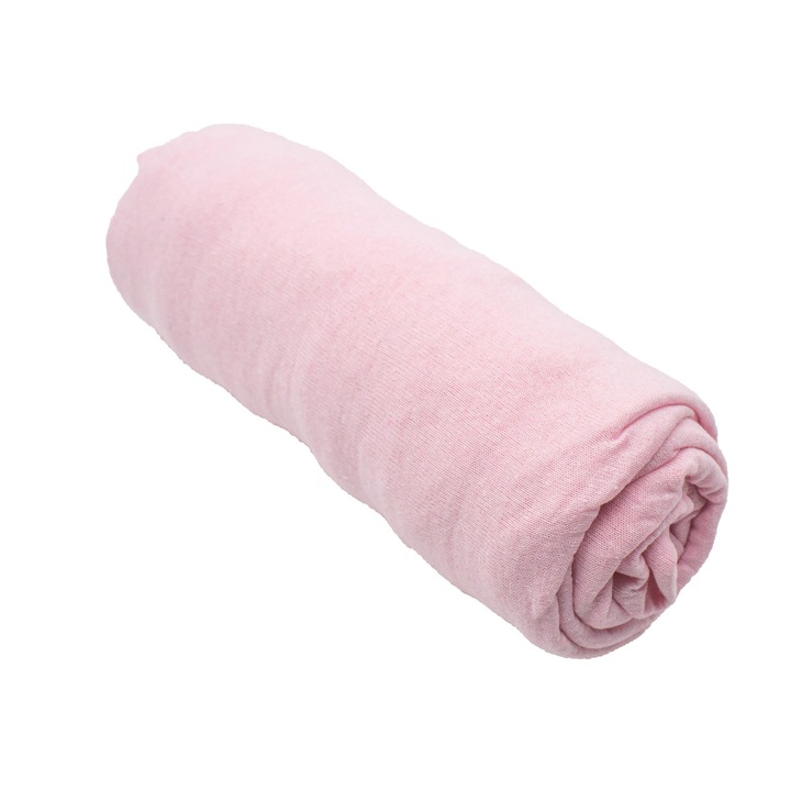 Elasztikus lepedő, 100x200, 100% pamut, rózsaszín színű