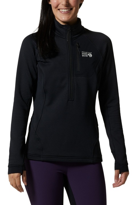 Pulover polar Mountain Hardwear Polartec Power Grid Half Zip Jacket negru, Negru