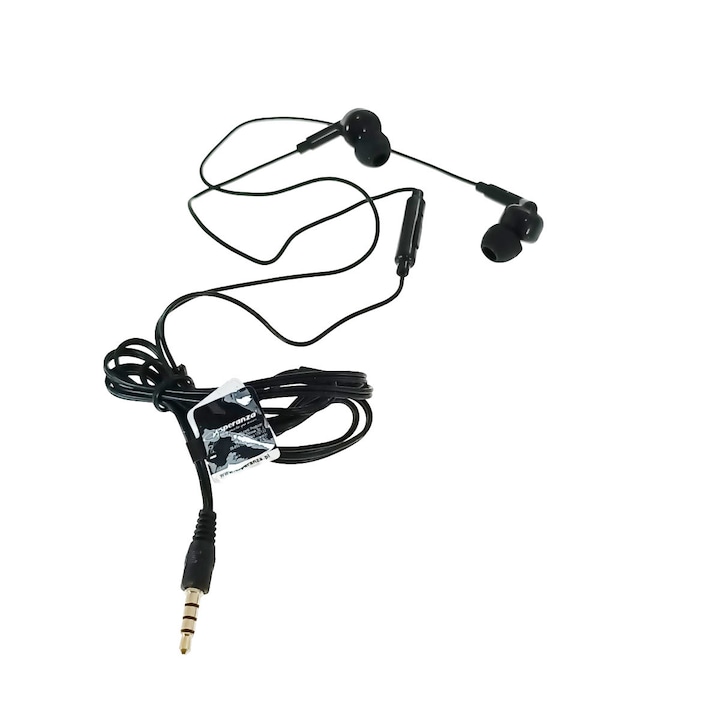 Casti in-ear cu microfon, Esperanza HI-FI Sound, conector tip Jack 3.5 mm, control pe fir, lungime cablu 120 cm, negre