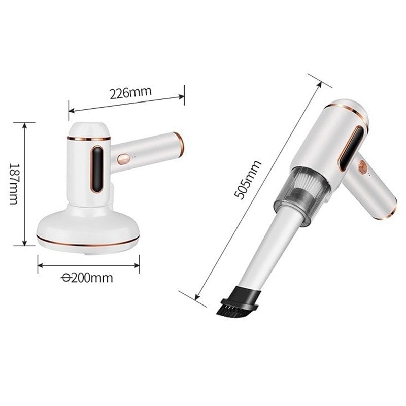 Mini aspirator pentru saltele, cu filtru HEPA, fara sac, putere 120W, recipient de colectare 200ml, alb