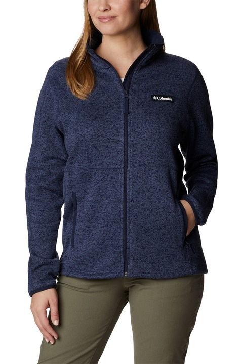Pulover polar Columbia W Sweater Weather Full Zip albastru, Albastru