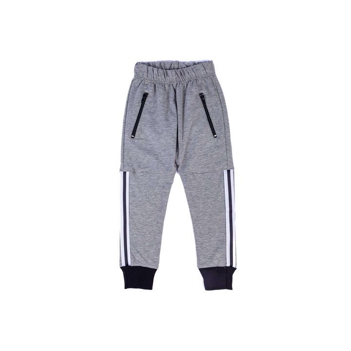 Pantaloni sport baieti, TUP TUP, Bumbac/Elastan, Gri, Gri