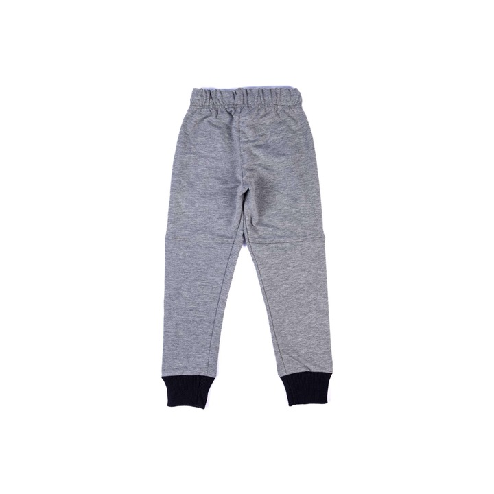 Pantaloni sport baieti, TUP TUP, Bumbac/Elastan, Gri, 128 CM