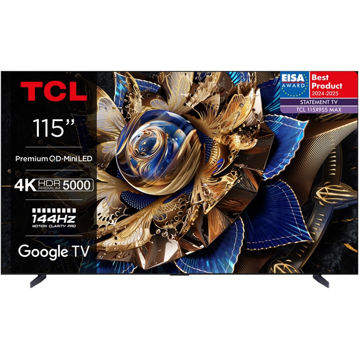 Телевизор TCL Mini LED 115X955 Max, 115" (291 см), Smart Google TV, 4k Ultra HD, 100 Hz, Клас G (Модел 2024)