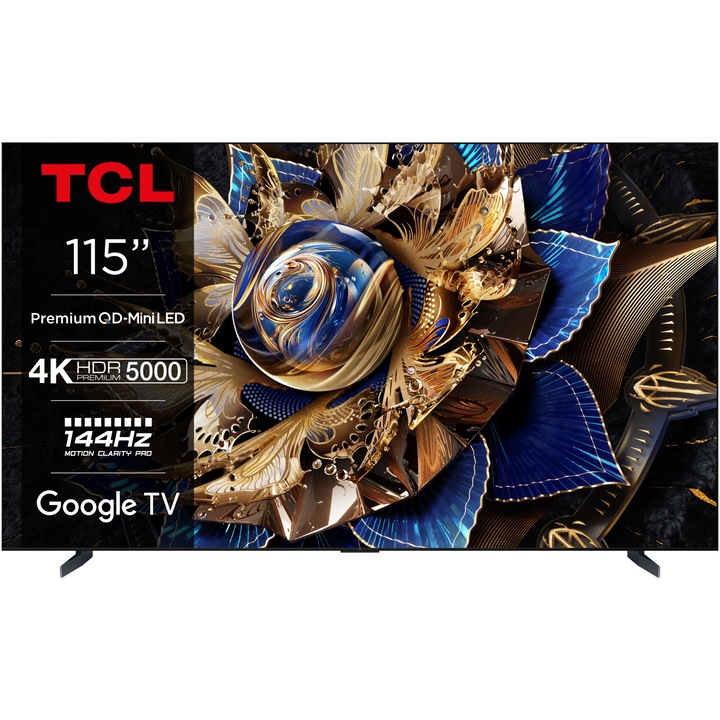 Televizor TCL Mini LED 115X955 Max, 291 cm, Smart Google TV, 4k Ultra HD, 100 Hz, Clasa G (Model 2024)