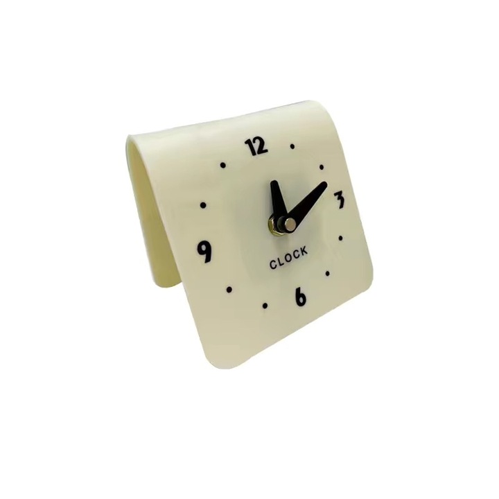 Asztali óra, analóg, 11,5 x 12 cm, fekete/fehér