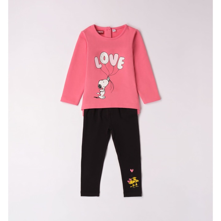 Bluz es leggings szett lanyoknak, Sarabanda, 0.7386, rozsaszin/fekete