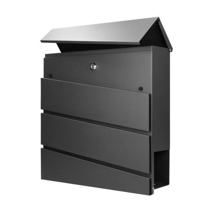 Orno postaláda, acél, fekete