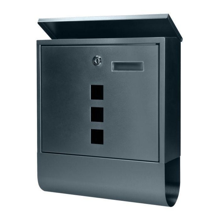 Postafiók újságtartóval, Orno, Horganyzott acél, Antracit