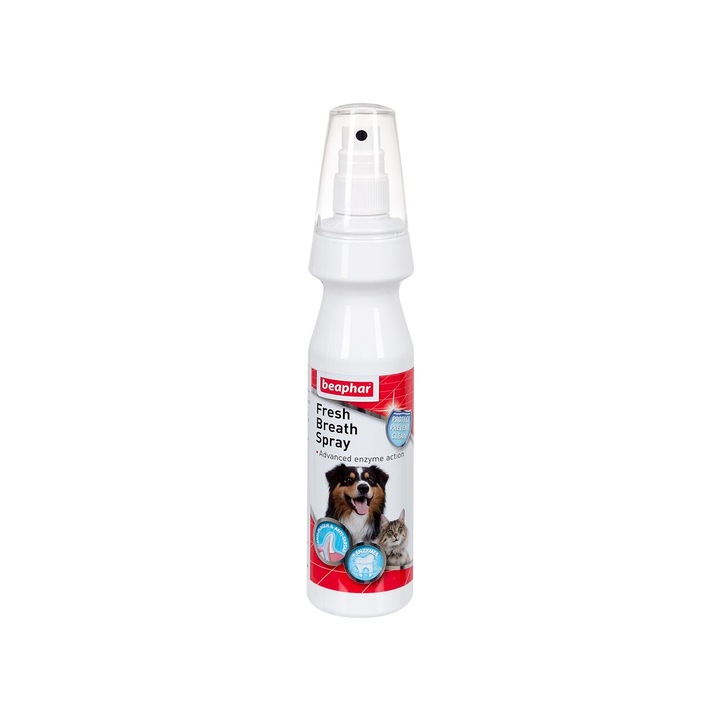 Spray dentar pentru caini si pisici, Fresh Breath BEAPHAR, respiratie proaspata, anti tartru si placa, 150 ml