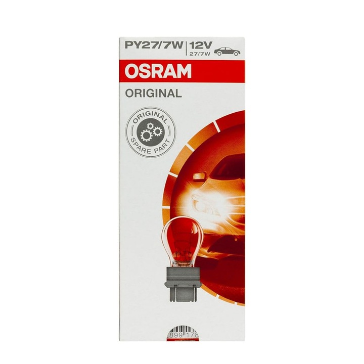 Set 10 becuri 12V PY27/7W Osram, Original