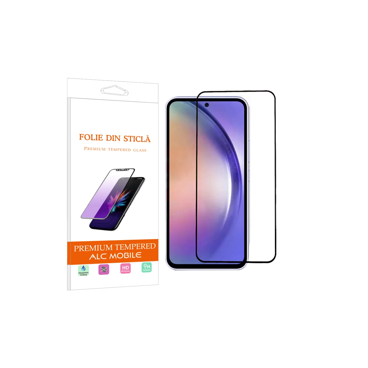 Folie sticla compatibila cu Samsung Galaxy S24 FE - Contur negru ALC