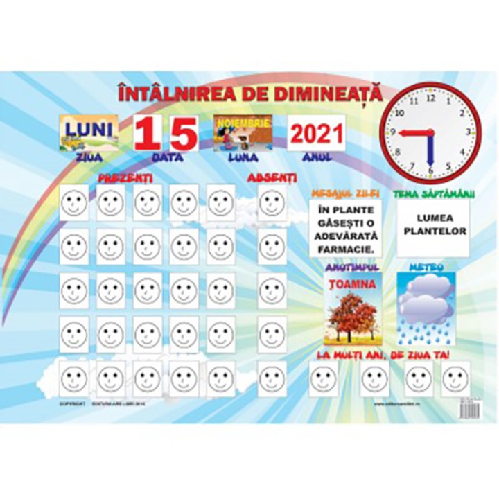 Plansa - Intalnirea de dimineata - plansa cu jetoane