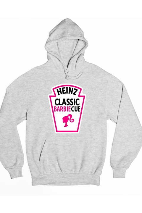 Pulover barbatesc amuzant Barbiecue Heinz, Gri