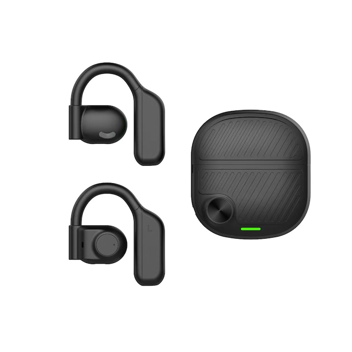 Спортни безжични слушалки, OKSJ I31X, адаптивно шумопотискане, насочени микрофони, Bluetooth 5.3, микрофон за свободни ръце, за телефон, USB Type-C, истински безжични, универсални, устойчиви на пот, Черен