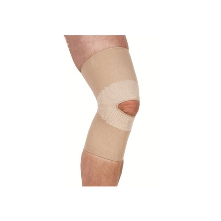 Orteza genunchi ADCO, elastica cu orificiu, L, 39-43cm, bej
