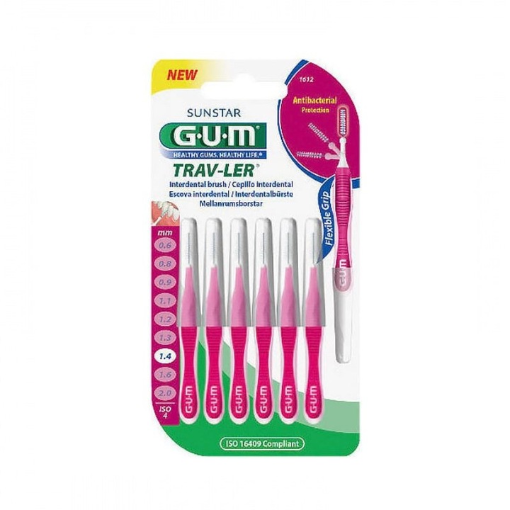 Set 6 periute interdentare Gum, Trav-ler, 1.4 mm