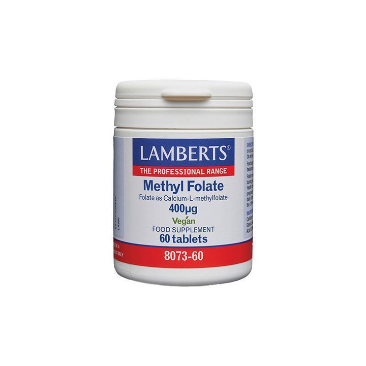 Supliment alimentar LAMBERTS Methyl Folate, 400 mg, set 60 tablete, Vegan
