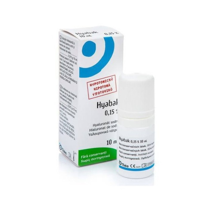 Solutie oftalmica pentru hidratare si lubrifiere, Hyabak, fara conservanti, 10ml