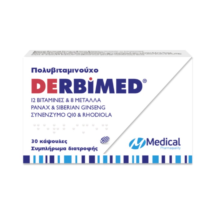 Supliment alimentar Derbimed, 30 capsule, Panax Ginseng, Rhodiola Rosea, multivitamine
