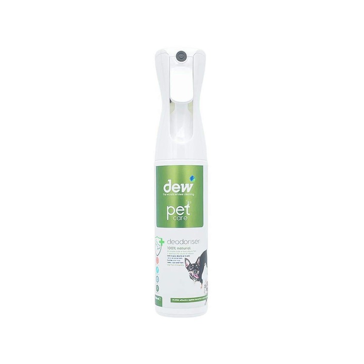 Spray antiseptic si deodorant pentru animale de companie, Dew, fara parfum, 100% natural, 300ml