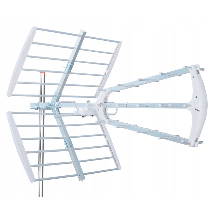 Antena externa, TechniSat, UHF, Filtru LTE/4G, Raza de acoperire 100km, Alb