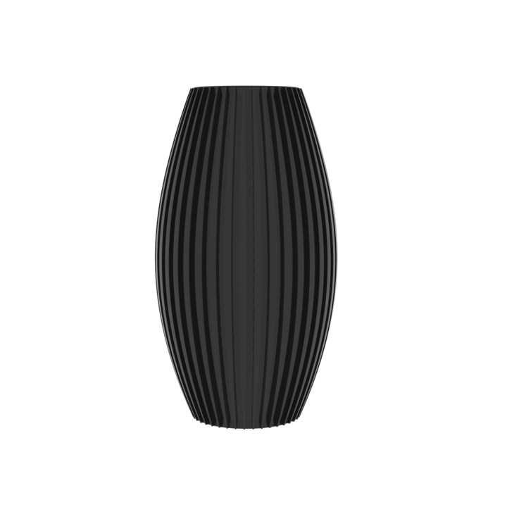 Vaza decorativa pentru flori uscate sau artificiale Printata 3D, Silhouette, plastic, negru, 18cm