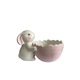 Керамична купа със зайче за великденски яйца Розова