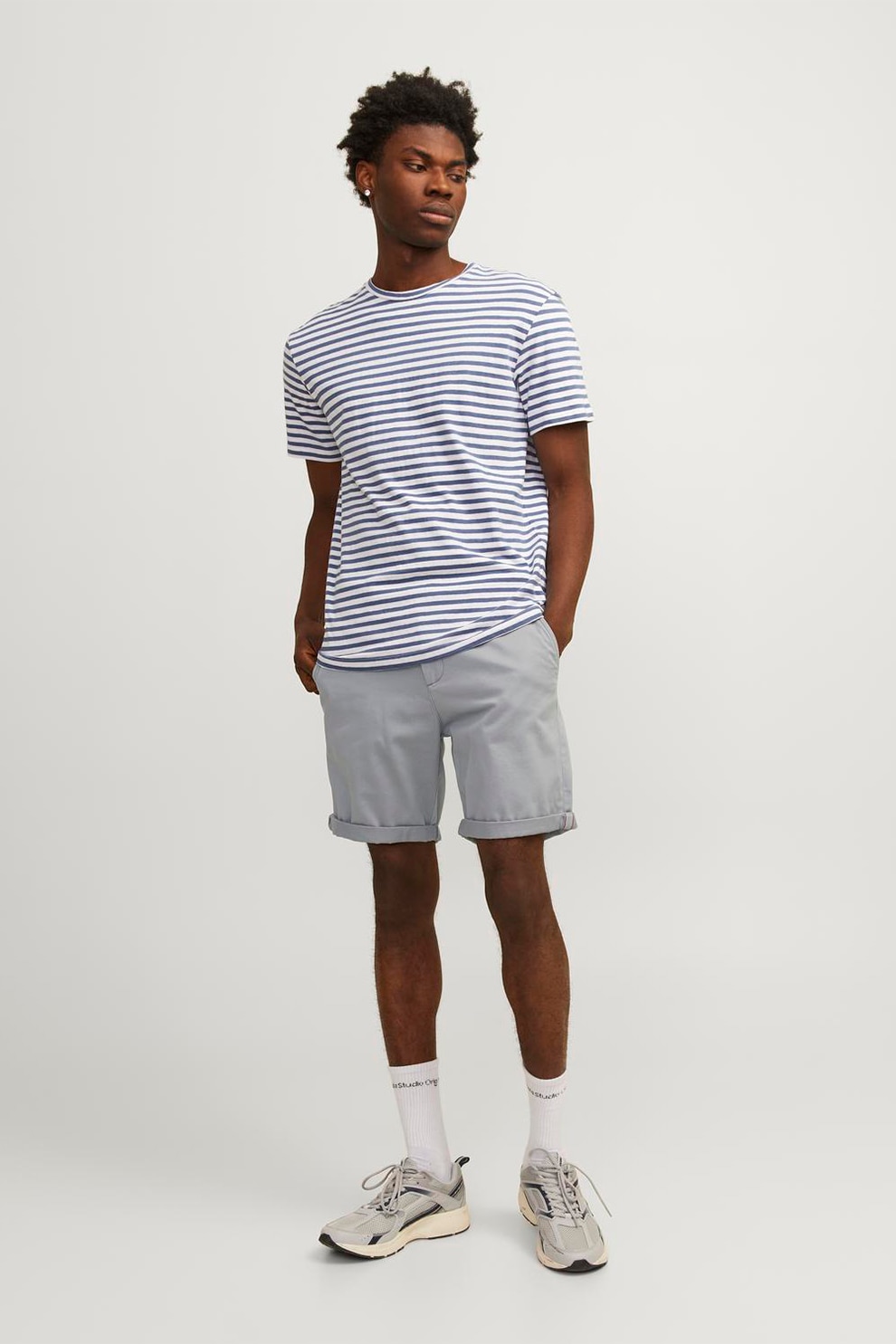 Jack & Jones, Bermude chino regular fit Bowie, Gri cenusiu, S