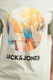 Jack & Jones, Тениска Navin с лого и шарка, Черен/Тъмнозелен