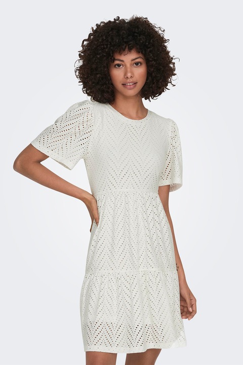 JdY, Bővülő fazonú ruha azsúros részletekkel, Fehér