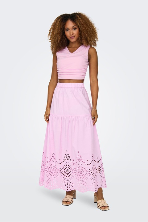 Only, Къс топ с набран дизайн, Розово