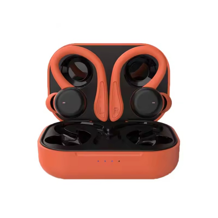 T40 vezeték nélküli audio headset, ZeyKat, Bluetooth 5.1, érintésvezérlés, vezeték nélküli, mágneses ház, vízálló, zajszűrés, Narancssárga