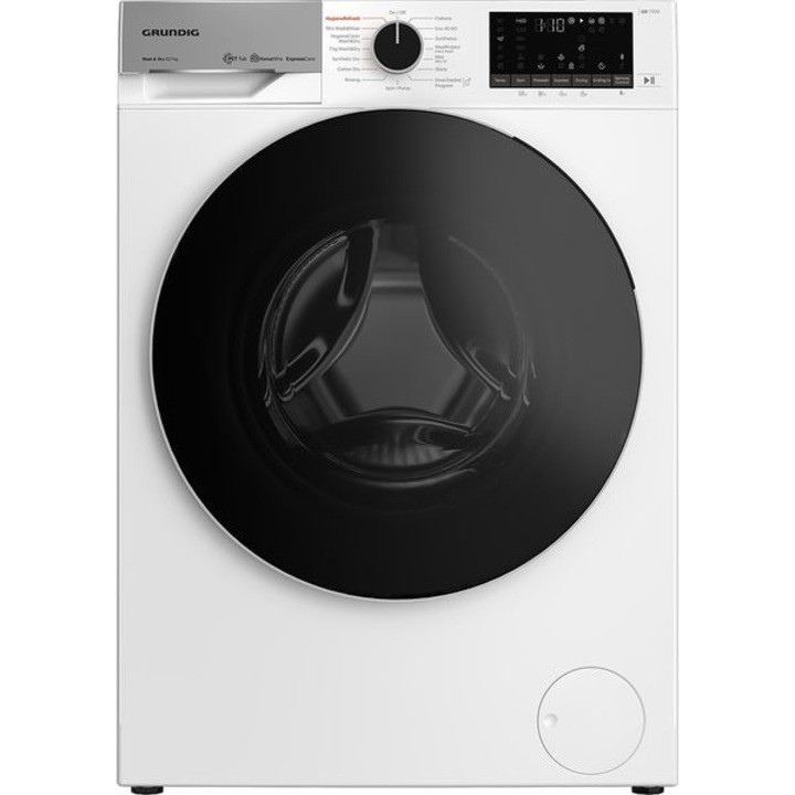 Пералня със сушилня GRUNDIG GD7 P510457 W, HomeWhiz, 10/7 kg, 1400rpm, Class C/E, Предно зареждане, Бяла