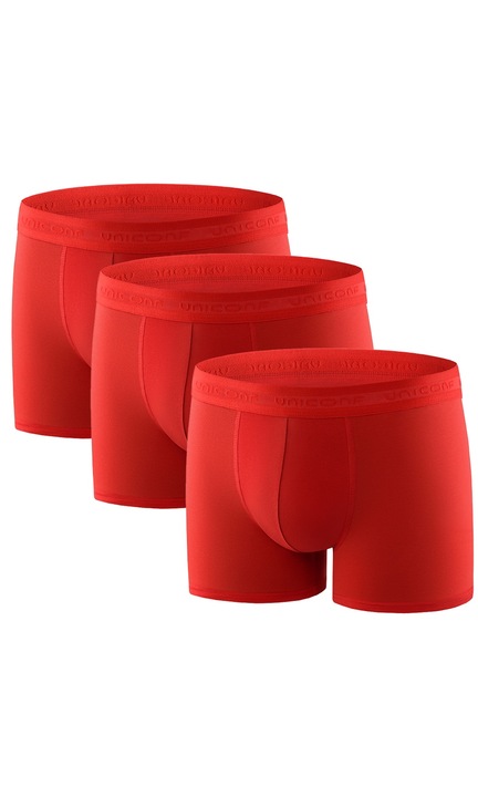 Set 3buc boxeri pentru barbati BB08RSET, rosu, Uniconf, XL