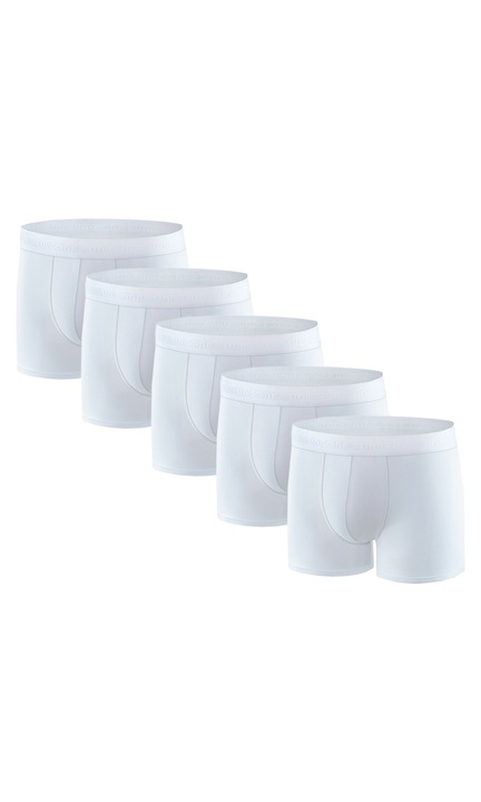 Set 5 buc boxeri pentru barbati BB08PEC, Uniconf,, Alb