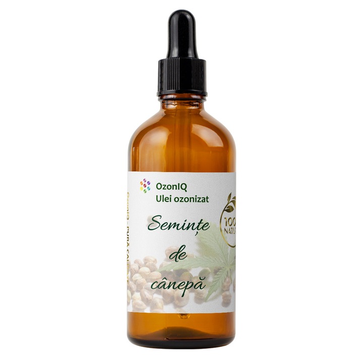 Озонирано масло от конопено семе, OzonIQ, 100мл, бутилка с пипета