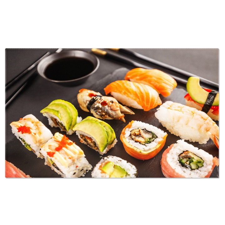 Tablou Canvas Sushi superb decorat o explozie de arome si culori intro prezentare artistica. 70x50CM