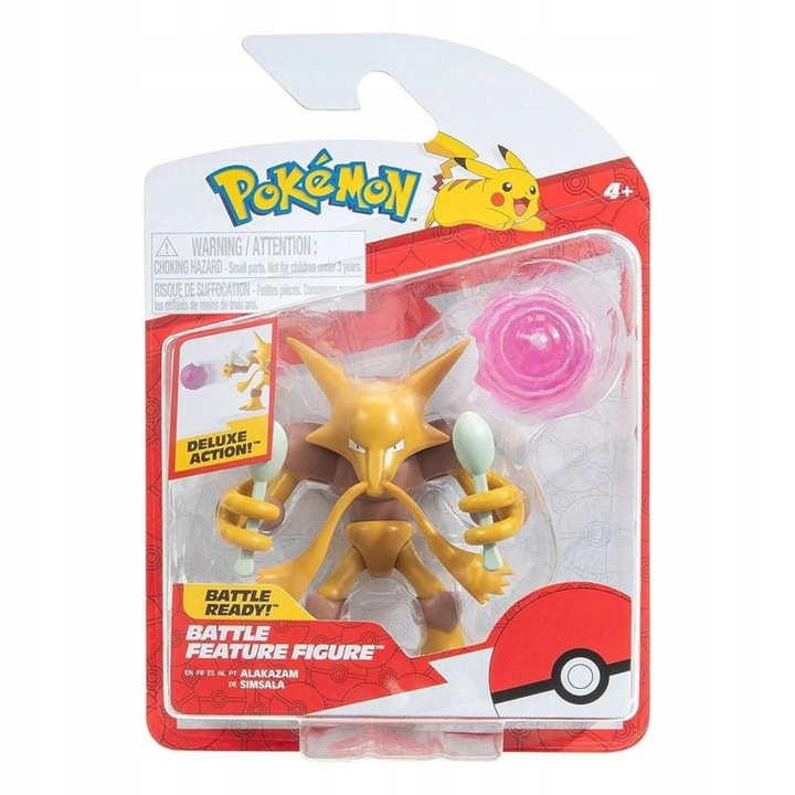 Figurina Pokemon Alakazam, Jazwares, articulatii mobile, functie de lansare, 12cm