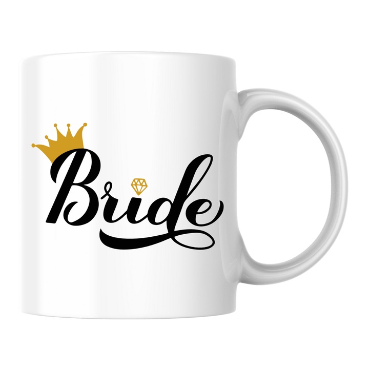 Персонализирана чаша - Булка, v3, моминско парти, булка, бяла, 330 мл