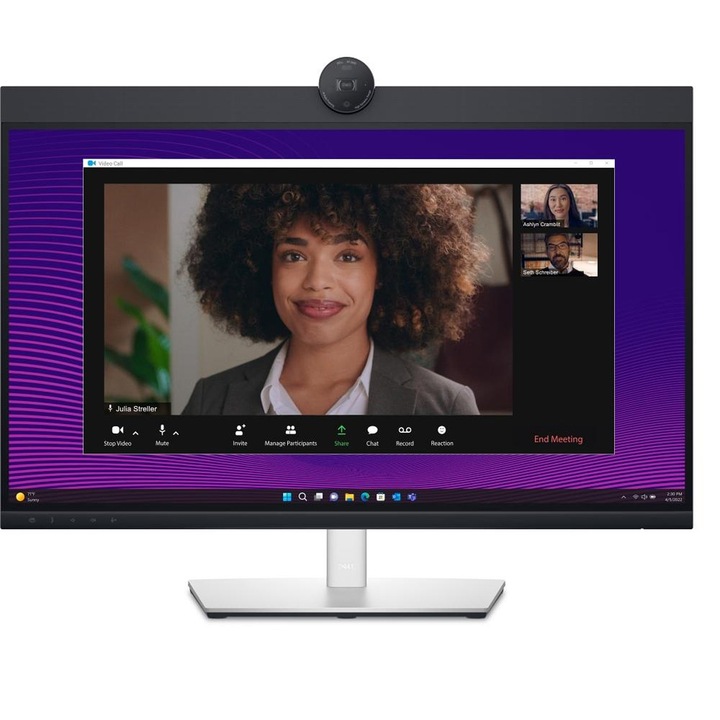 Монитор LED IPS Dell Pro 27" Video Conferinta P2724DEB, QHD (2560x1440 ), 60Hz, Webcam, Говорители 5W x2, Microfon, Daisy Chain, USB Type-C 90W, Ethernet LAN, KVM, Hub USB, Pivot, VESA, Черен/silver