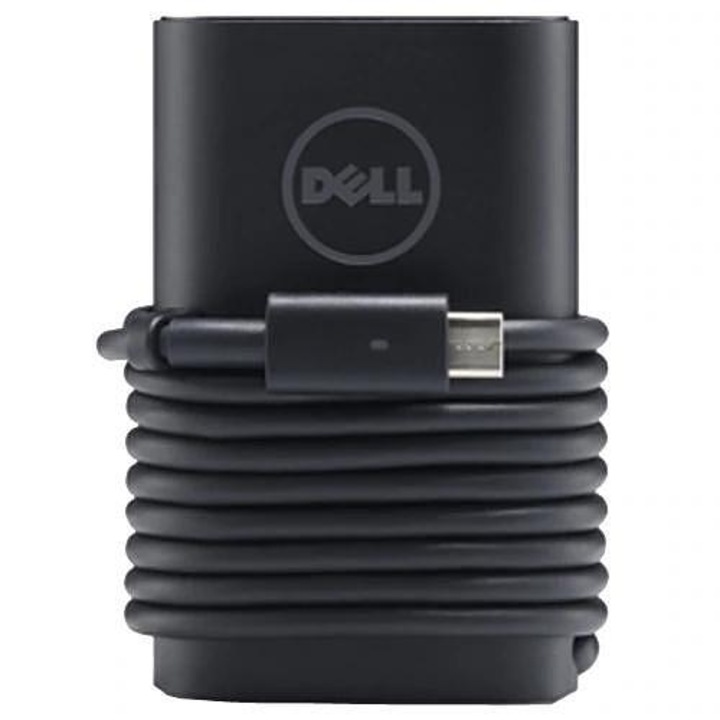Dell adapter, USB-C, 90 W, AC adapter, 1 m, tápkábel - Euro, fekete