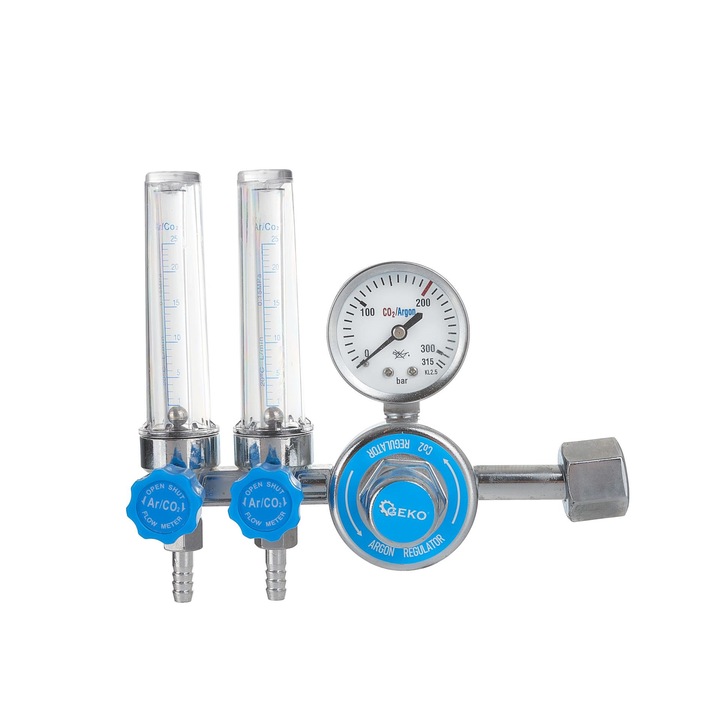 Regulator de presiune CO2/argon, GEKO, cu rotametru dublu