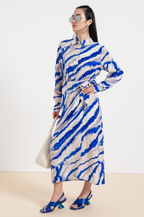 Vila, Mintás midi ingruha, Világosszürke/Kék, M