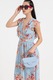 Vila, Rochie lunga fara maneci cu decolteu in V, Albastru deschis, 36
