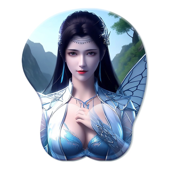 Mousepad 3D cu suport de incheietura, silicon, 25.5x21.5x3cm, multicolor