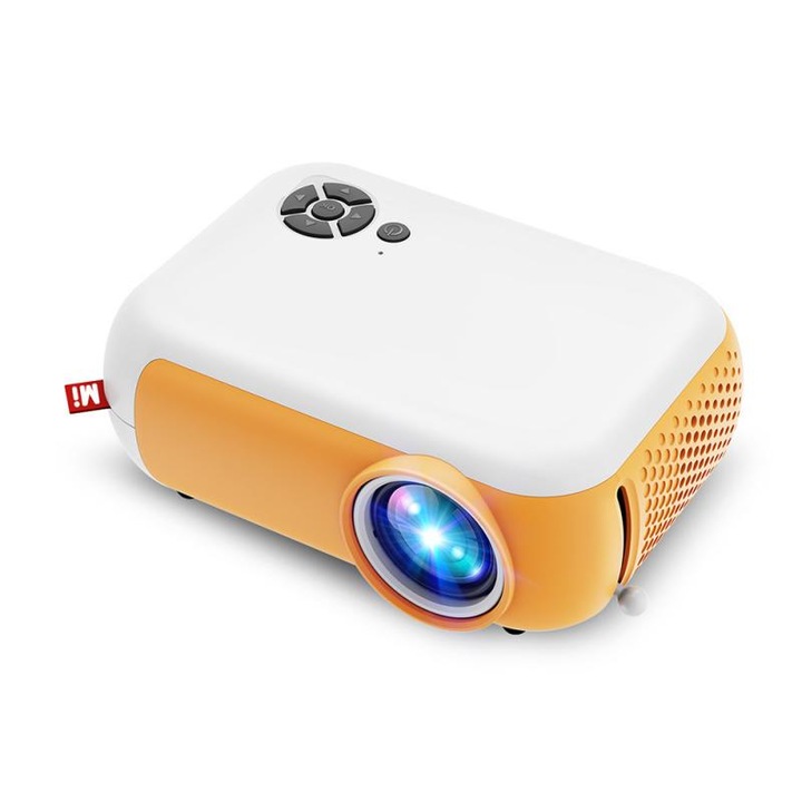 Преносим USB FULL HD видео проектор със светодиоди MINI PROJECTOR, 1080P HD проекция, 1600 lm яркост, резолюция 480x360, формат 16:9