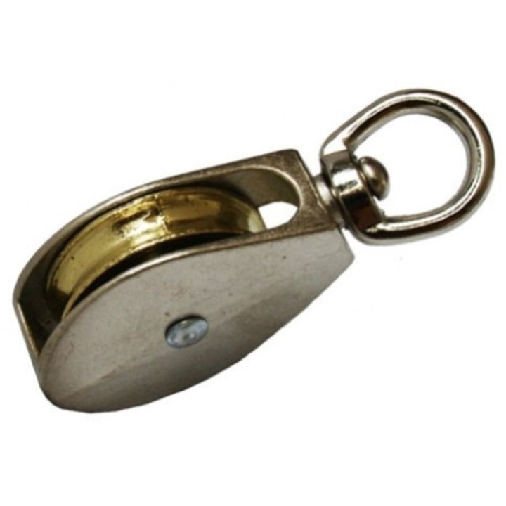 Egyszerű csigablokk, UN, nikkelezett, max. 8 mm-es kötélhez