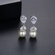 Cercei de argint pentru Pearl Zirconia, Diva4u, Argintiu/Alb