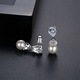 Cercei de argint pentru Pearl Zirconia, Diva4u, Argintiu/Alb